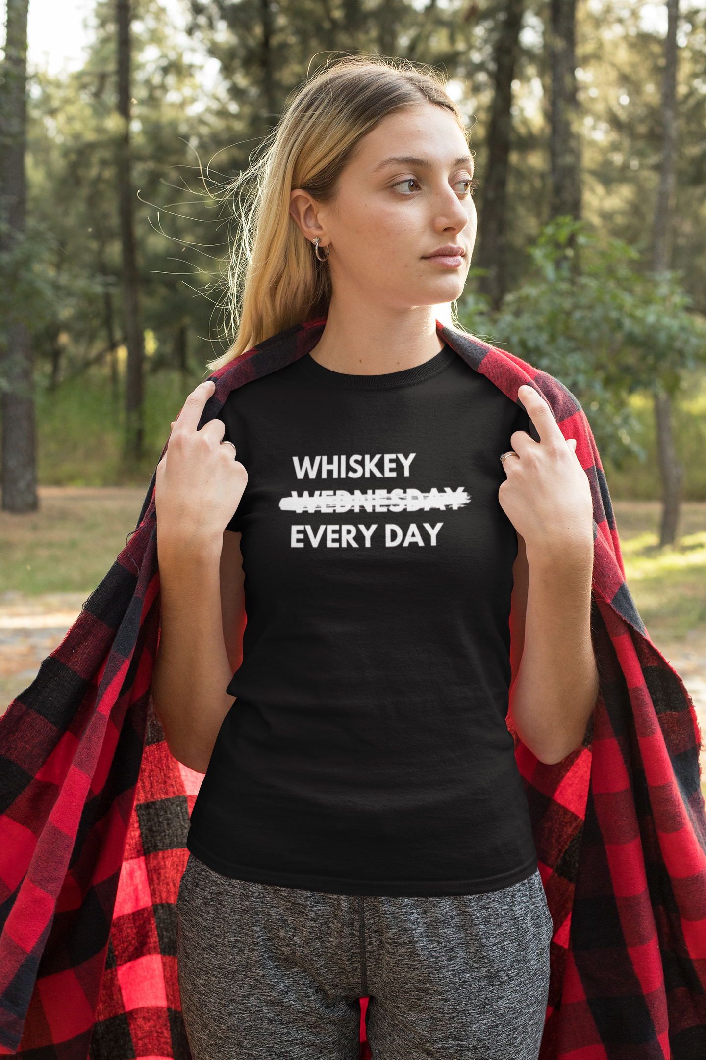 Women's Whiskey Every Day Black T-Shirt