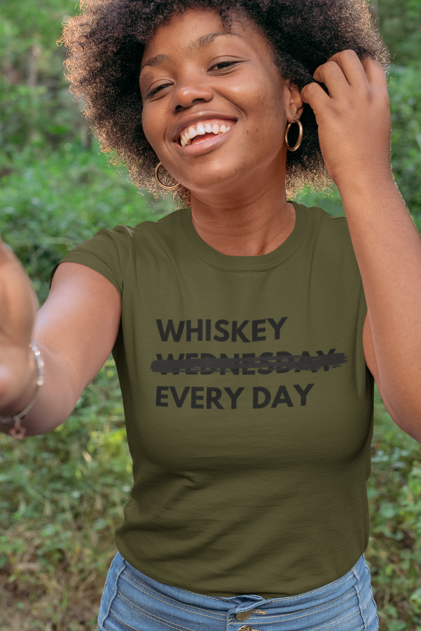 Women's Whiskey Every Day Green T-Shirt