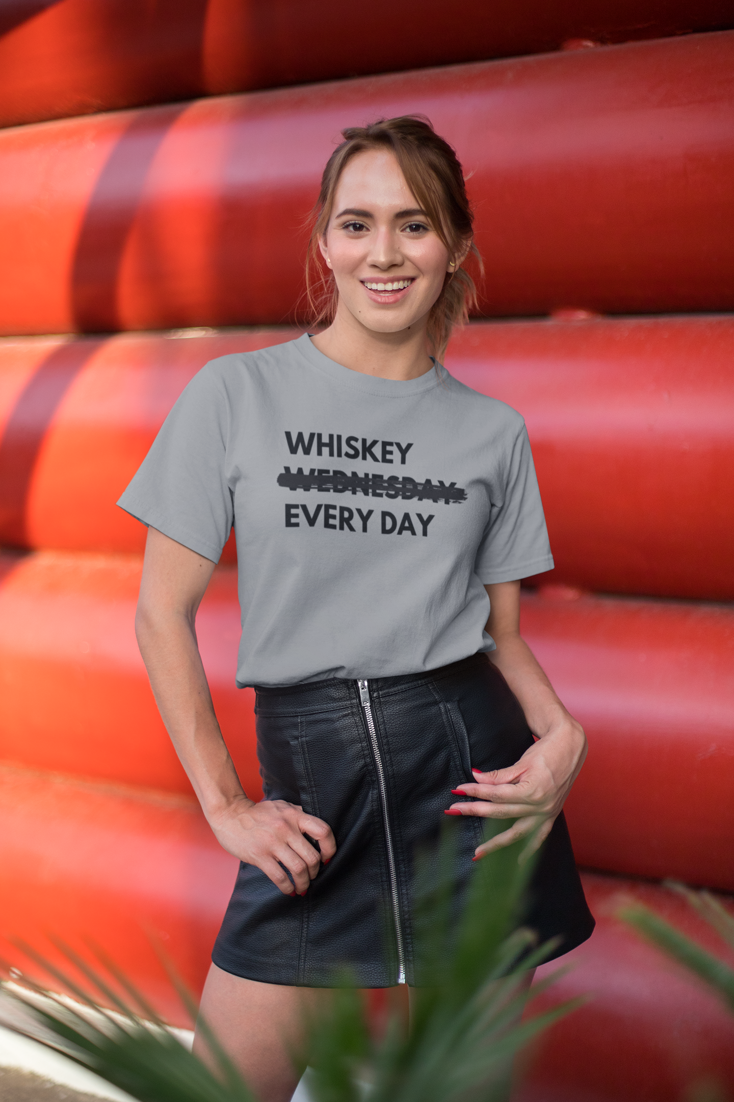 Women's Whiskey Every Day Grey T-Shirt