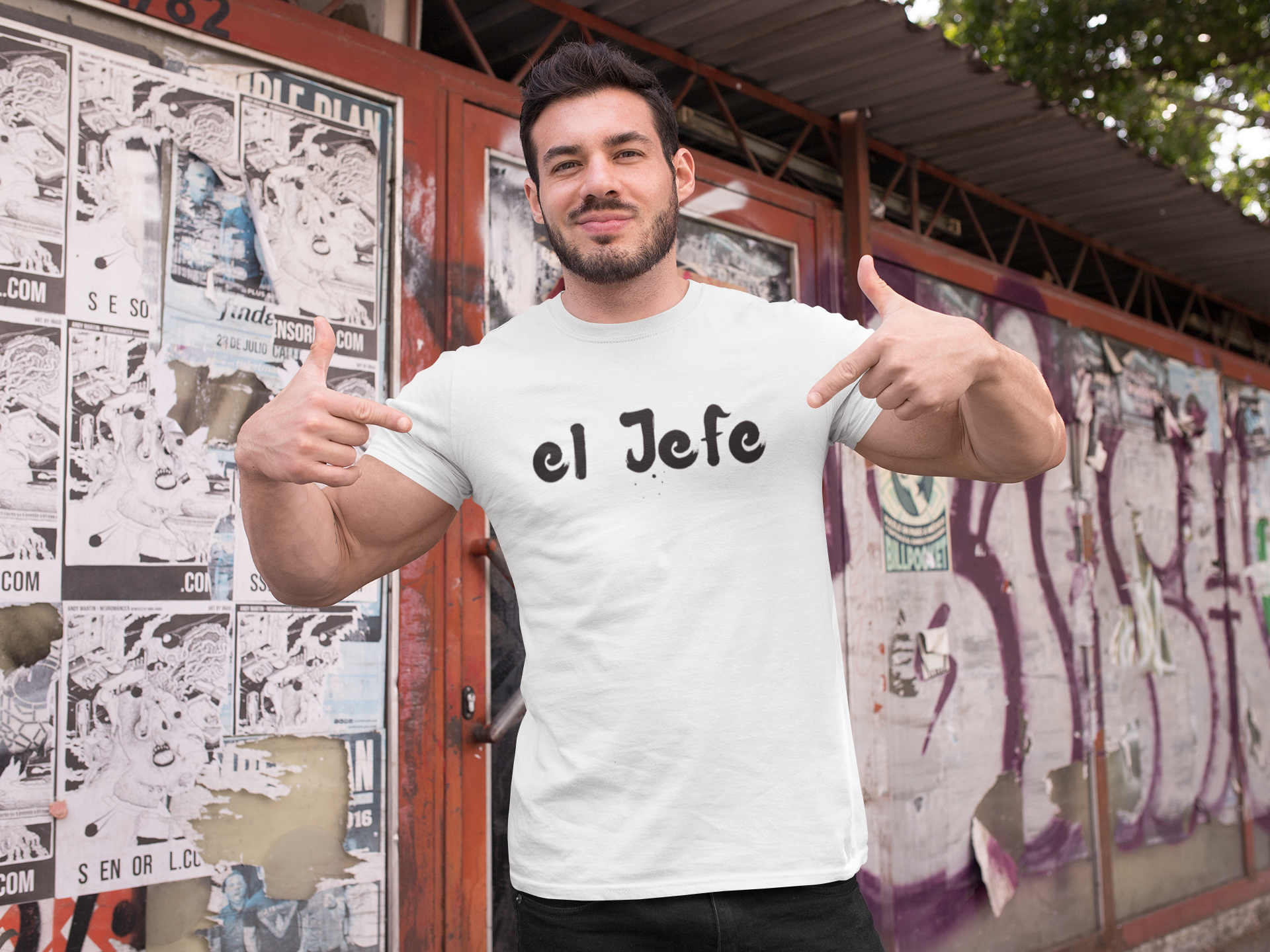 Men's El Jefe White T-Shirt