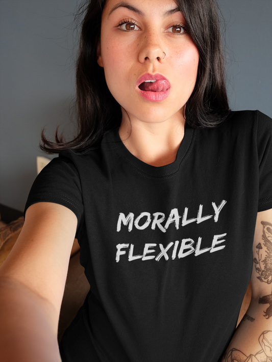 Women's Morally Flexible Black T-Shirt